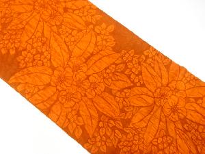 ふくれ織花模様織出し全通袋帯